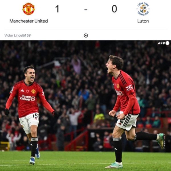 Manchester United wint nipt van Luton 1-0